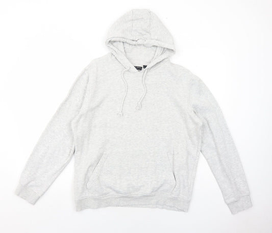 Brave Soul Womens Grey Cotton Pullover Hoodie Size L Pullover