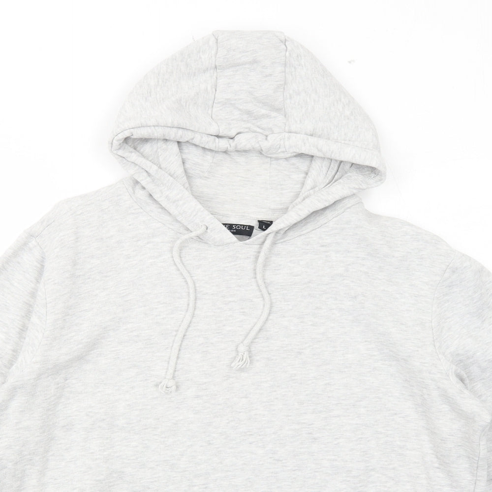 Brave Soul Womens Grey Cotton Pullover Hoodie Size L Pullover