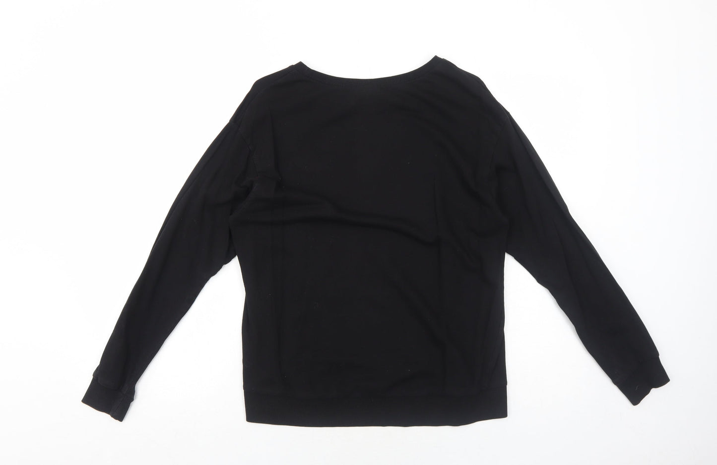 H&M Womens Black Cotton Pullover Sweatshirt Size M Pullover - Manhattan
