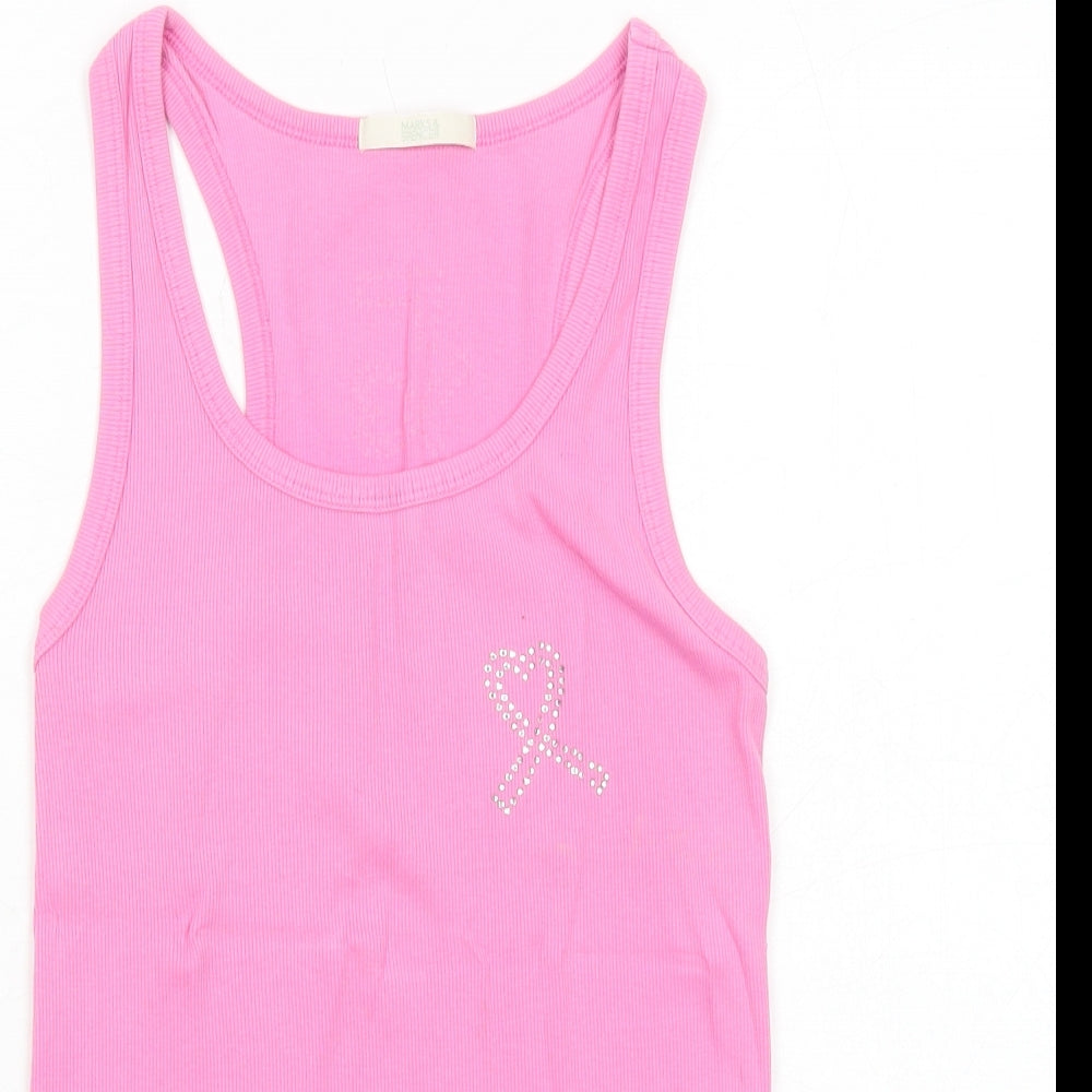 Womens UK Size 16 Marks and Spencer Pink Basic Tank