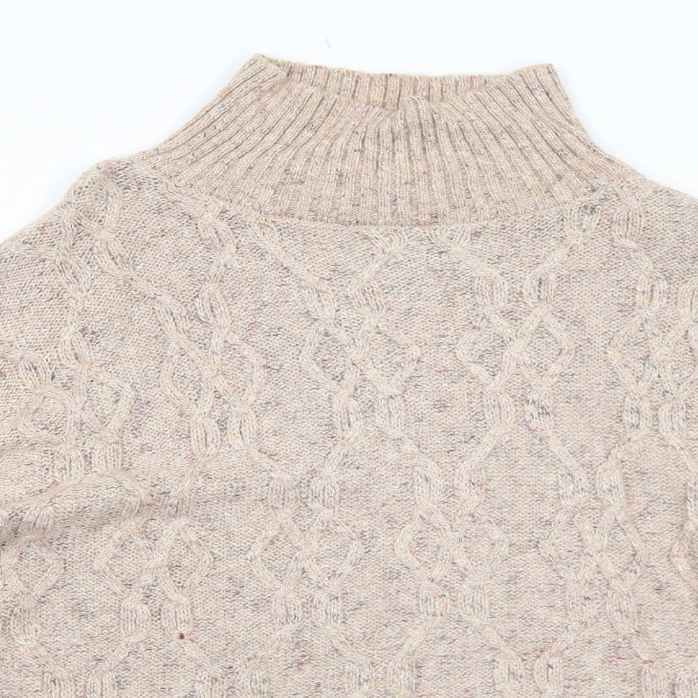 89th & Madison Womens Pink High Neck Cotton Pullover Jumper Size L