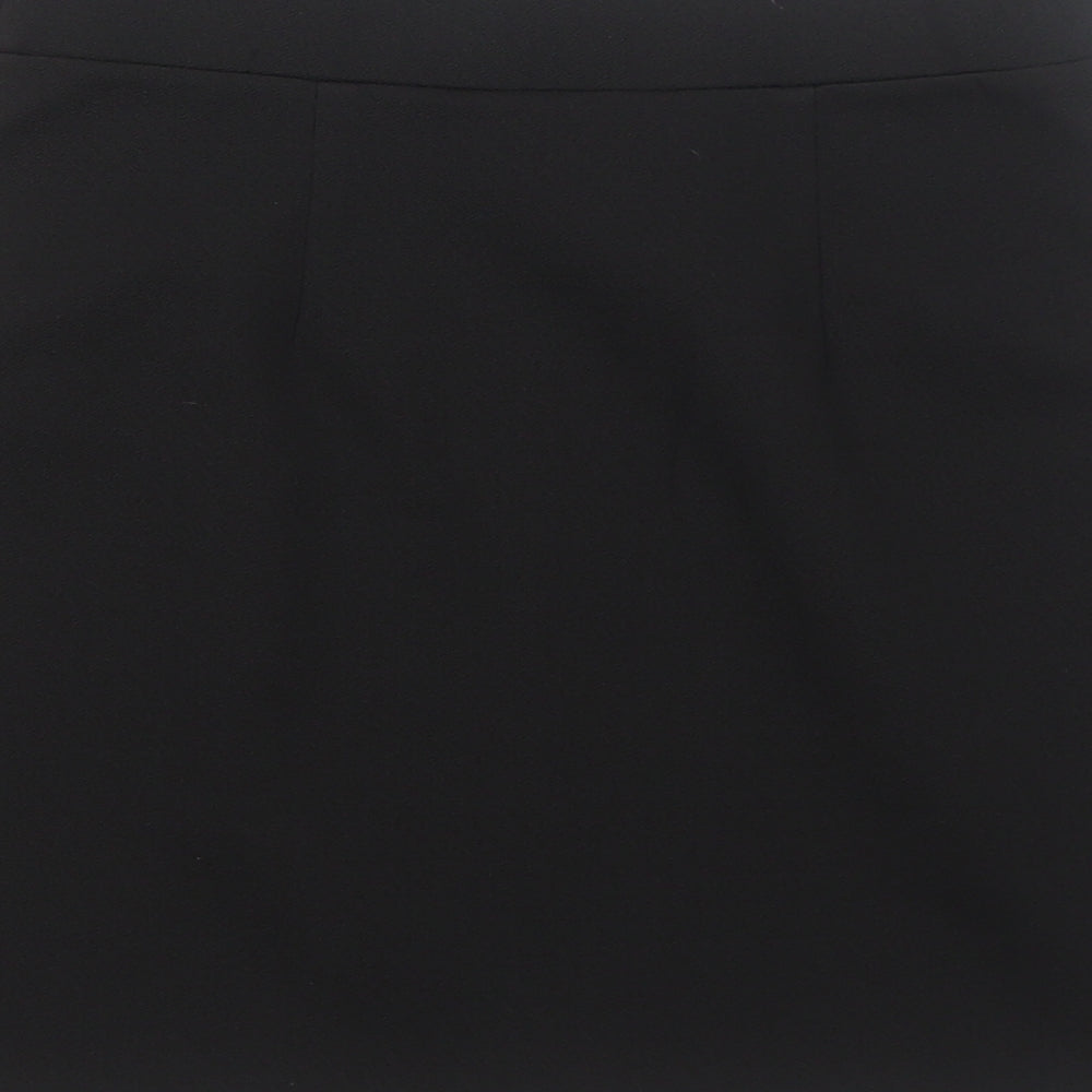 Miss Selfridge Womens Black Polyester Mini Skirt Size 8 - Side Stripe Detail