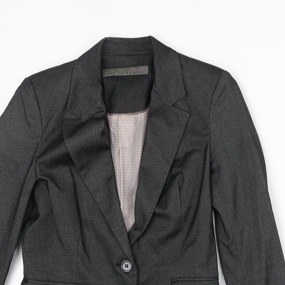 Zara Womens Grey Polyester Jacket Suit Jacket Size S