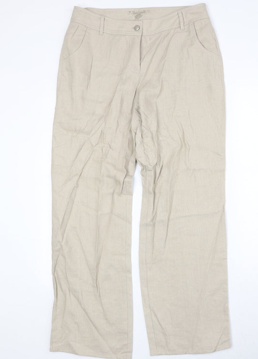 Womens UK Size 14 Gerry Weber Regular Fit  Beige Trousers