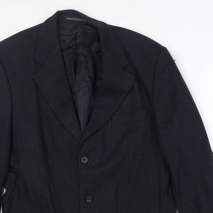 Mens UK Size 40 Marks and Spencer Regular Blue Suit Jacket