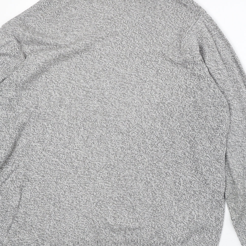 Marks and Spencer Mens Grey Round Neck Acrylic Pullover Jumper Size L Long Sleeve