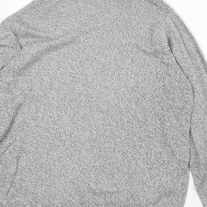 Marks and Spencer Mens Grey Round Neck Acrylic Pullover Jumper Size L Long Sleeve