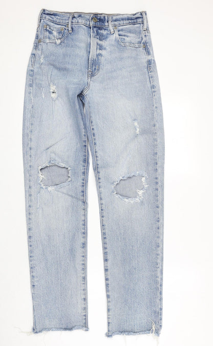 Gap Womens Blue Cotton Straight Jeans Size 27 in Regular Zip