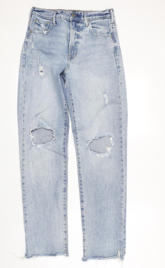 Gap Womens Blue Cotton Straight Jeans Size 27 in Regular Zip