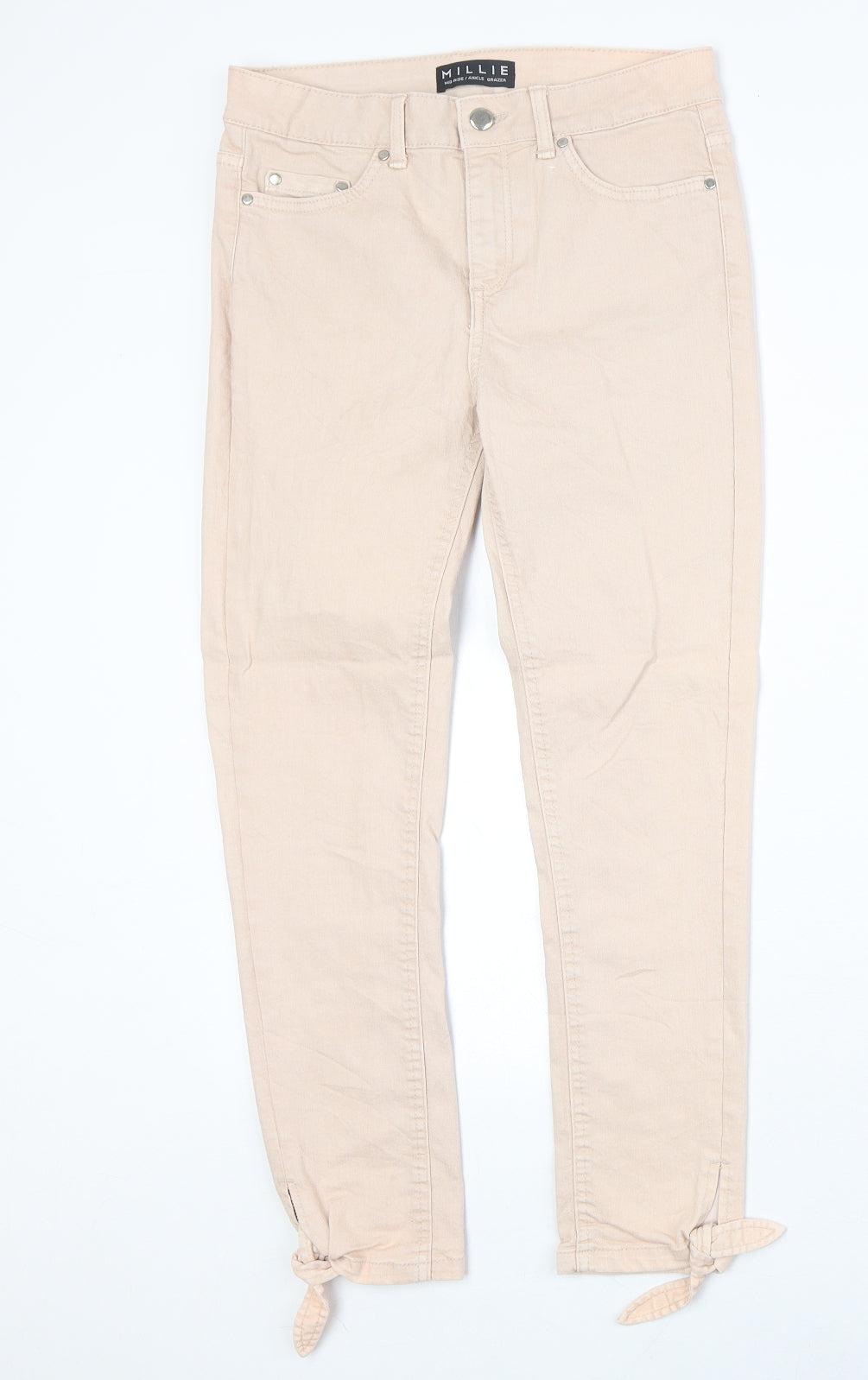 Peacocks Womens Pink Cotton Straight Jeans Size 10 Regular Zip