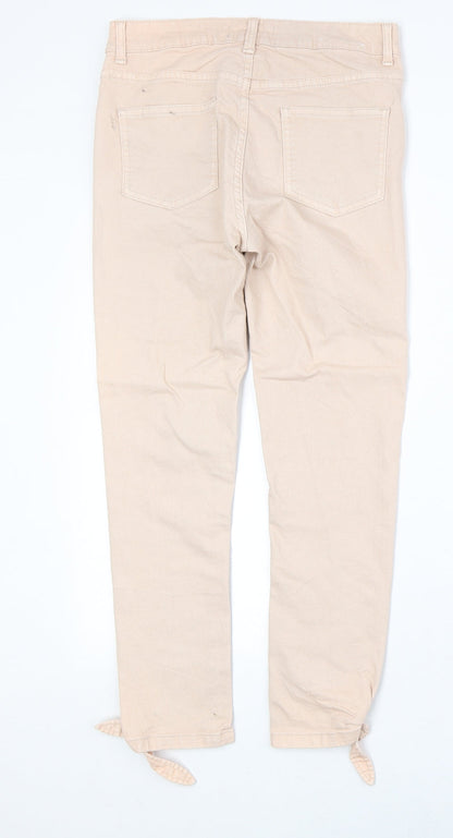 Peacocks Womens Pink Cotton Straight Jeans Size 10 Regular Zip