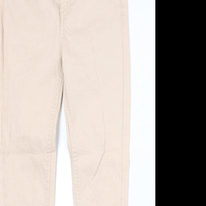 Peacocks Womens Pink Cotton Straight Jeans Size 10 Regular Zip