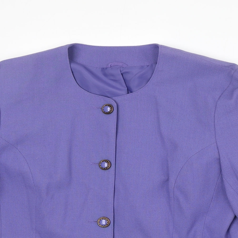 Womens UK Size 10 Features Regular Purple Blazer