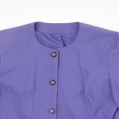 Womens UK Size 10 Features Regular Purple Blazer