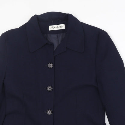 Berkertex Womens Blue Polyester Jacket Blazer Size 12