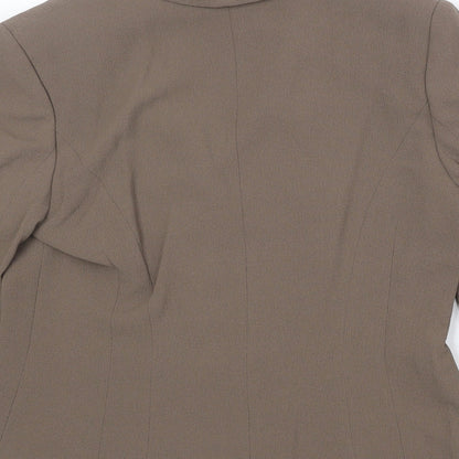 Minuet Womens Brown Polyester Jacket Blazer Size 10