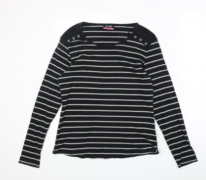 Womens UK Size 14 Arista Black Basic Blouse