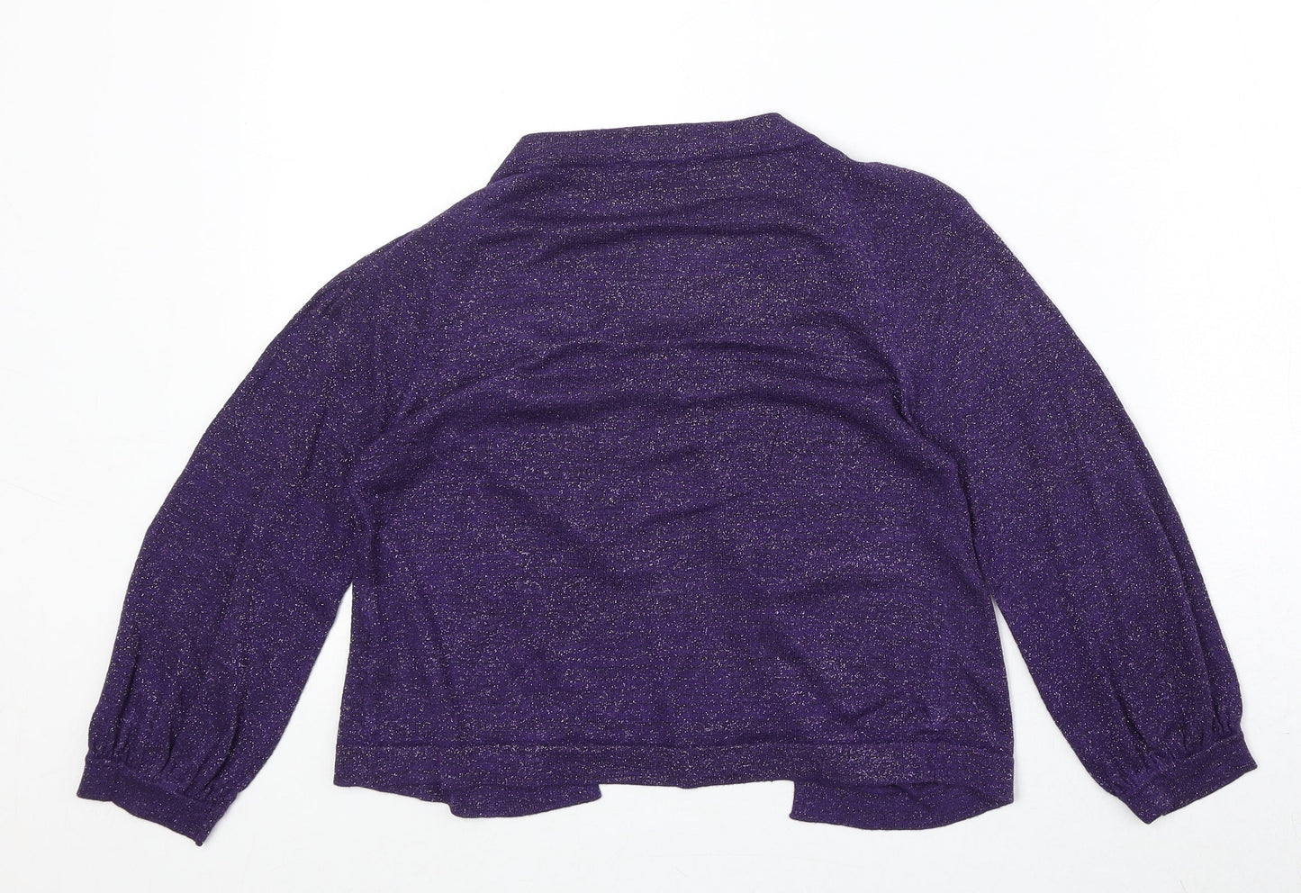 Butterfly Girls Purple Round Neck Viscose Cardigan Jumper Size 15 Years Button