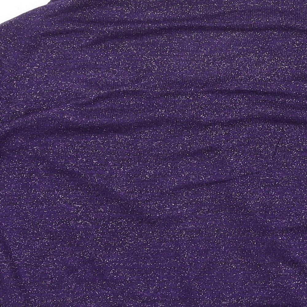Butterfly Girls Purple Round Neck Viscose Cardigan Jumper Size 15 Years Button