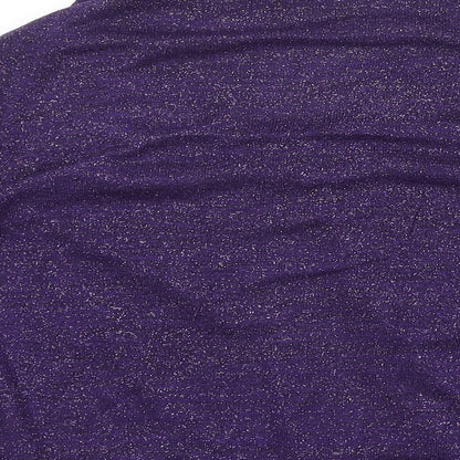 Butterfly Girls Purple Round Neck Viscose Cardigan Jumper Size 15 Years Button