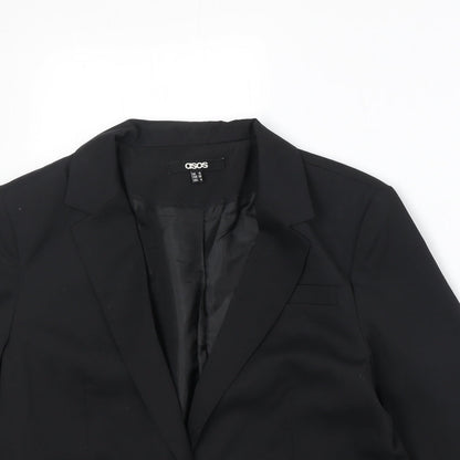 ASOS Womens Black Polyester Jacket Blazer Size 12