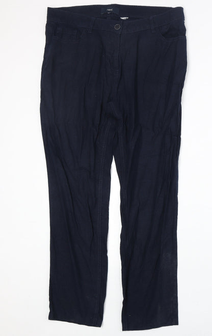 Womens UK Size 34 in NEXT Regular Fit  Blue Trousers