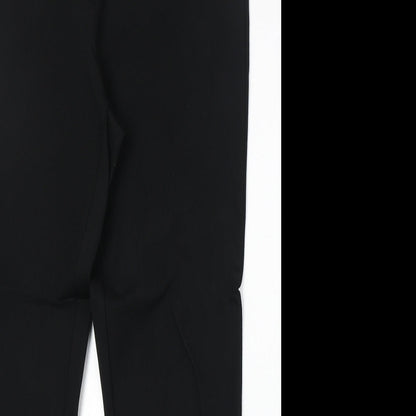 Cleo Womens Black Viscose Chino Trousers Size 12 Regular Zip