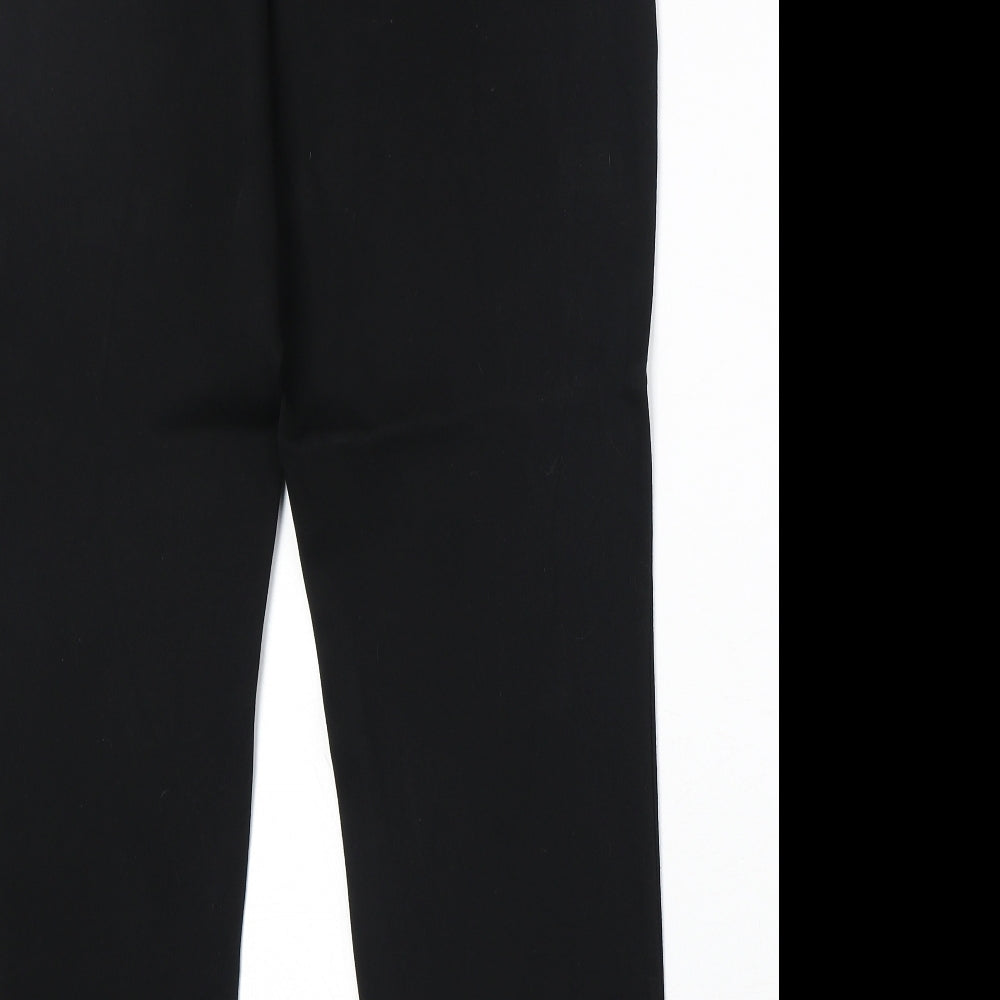 Cleo Womens Black Viscose Chino Trousers Size 12 Regular Zip