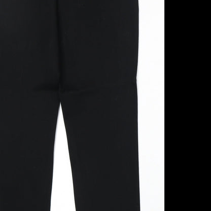 Cleo Womens Black Viscose Chino Trousers Size 12 Regular Zip