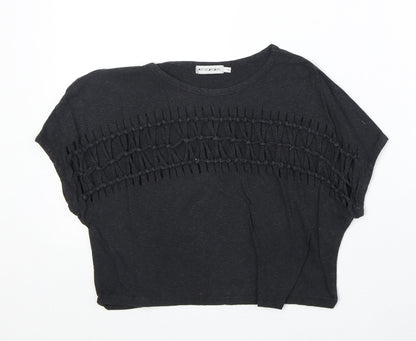 Light Before Dark Womens Grey Geometric Cotton Basic Tank Size XS Round Neck