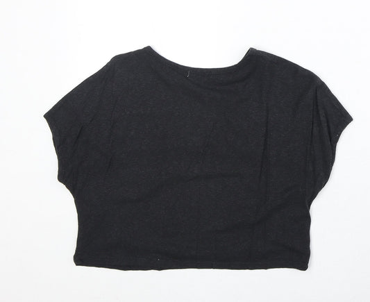 Light Before Dark Womens Grey Geometric Cotton Basic Tank Size XS Round Neck