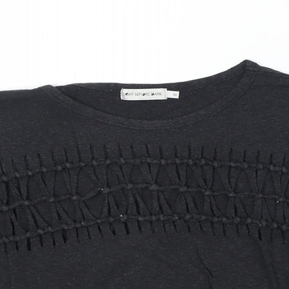 Light Before Dark Womens Grey Geometric Cotton Basic Tank Size XS Round Neck