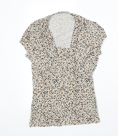 Womens UK Size 12 Marks and Spencer Beige Basic Blouse
