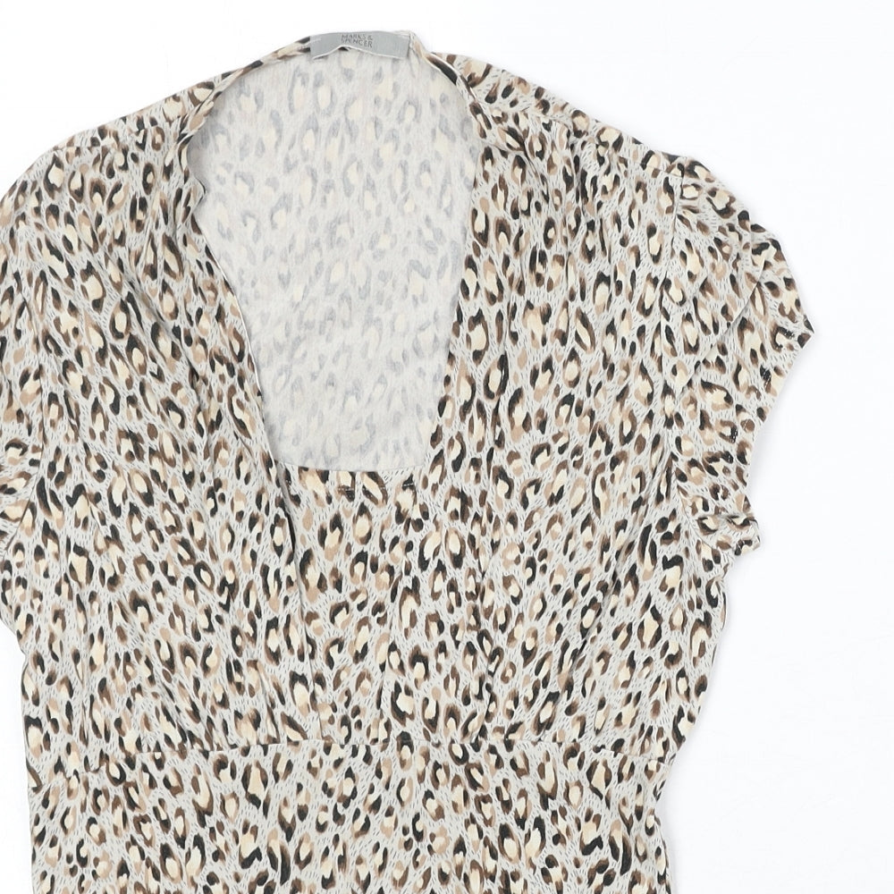 Womens UK Size 12 Marks and Spencer Beige Basic Blouse