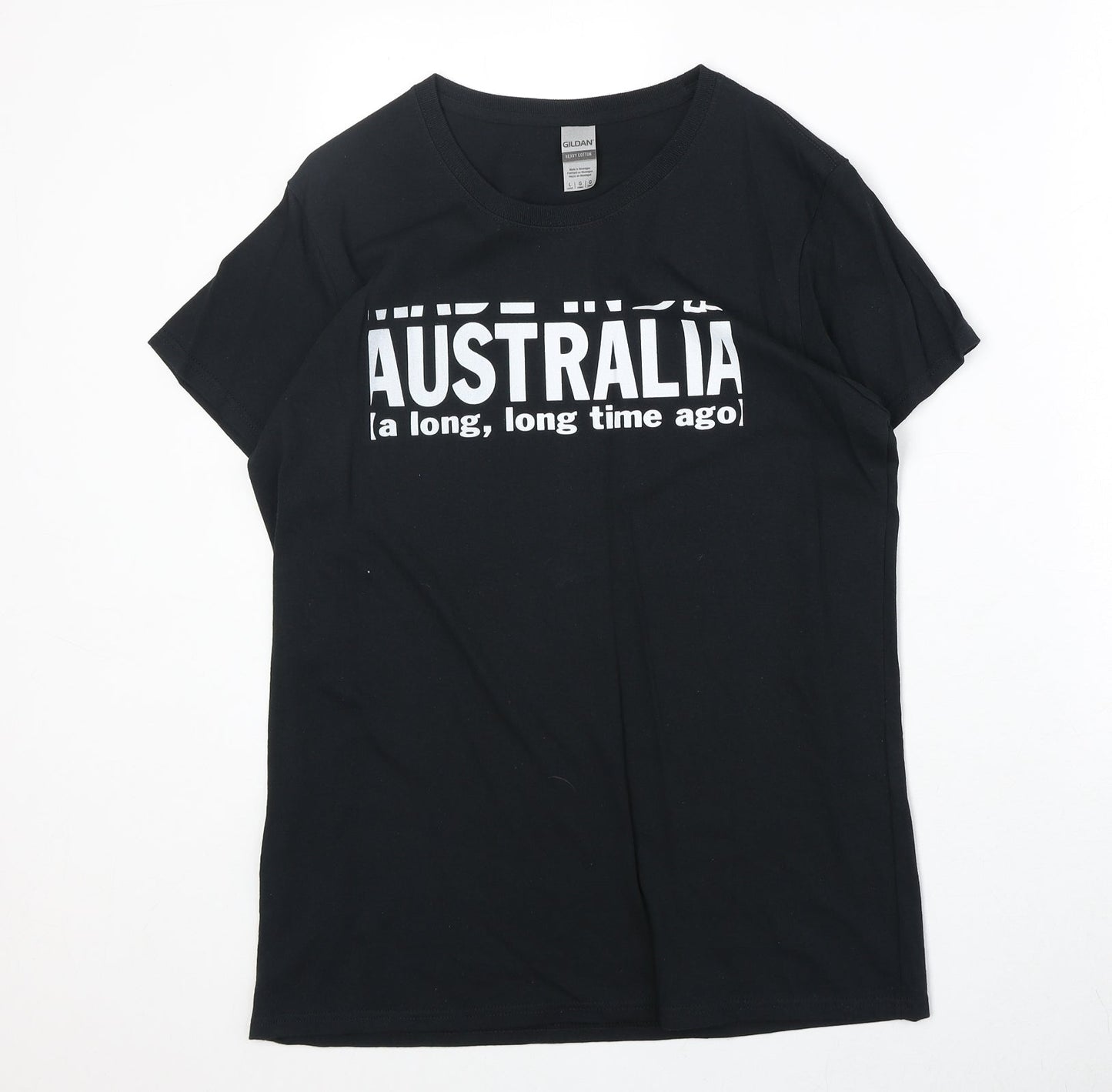 Mens UK Size L Gildan Black  T-Shirt
