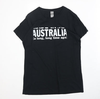 Mens UK Size L Gildan Black  T-Shirt