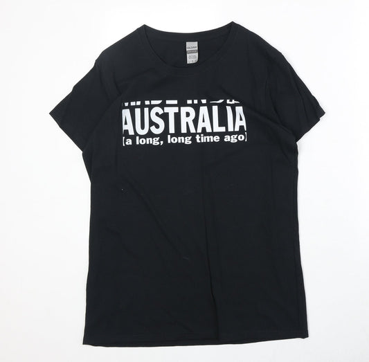 Mens UK Size L Gildan Black  T-Shirt