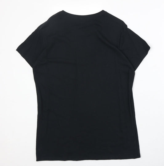 Mens UK Size L Gildan Black  T-Shirt