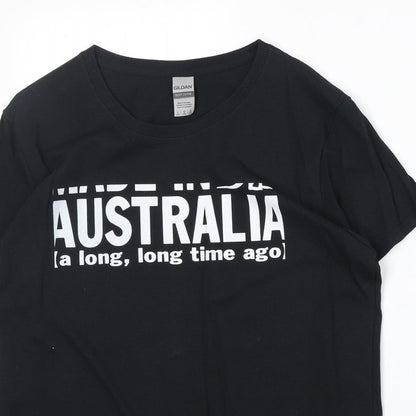 Mens UK Size L Gildan Black  T-Shirt