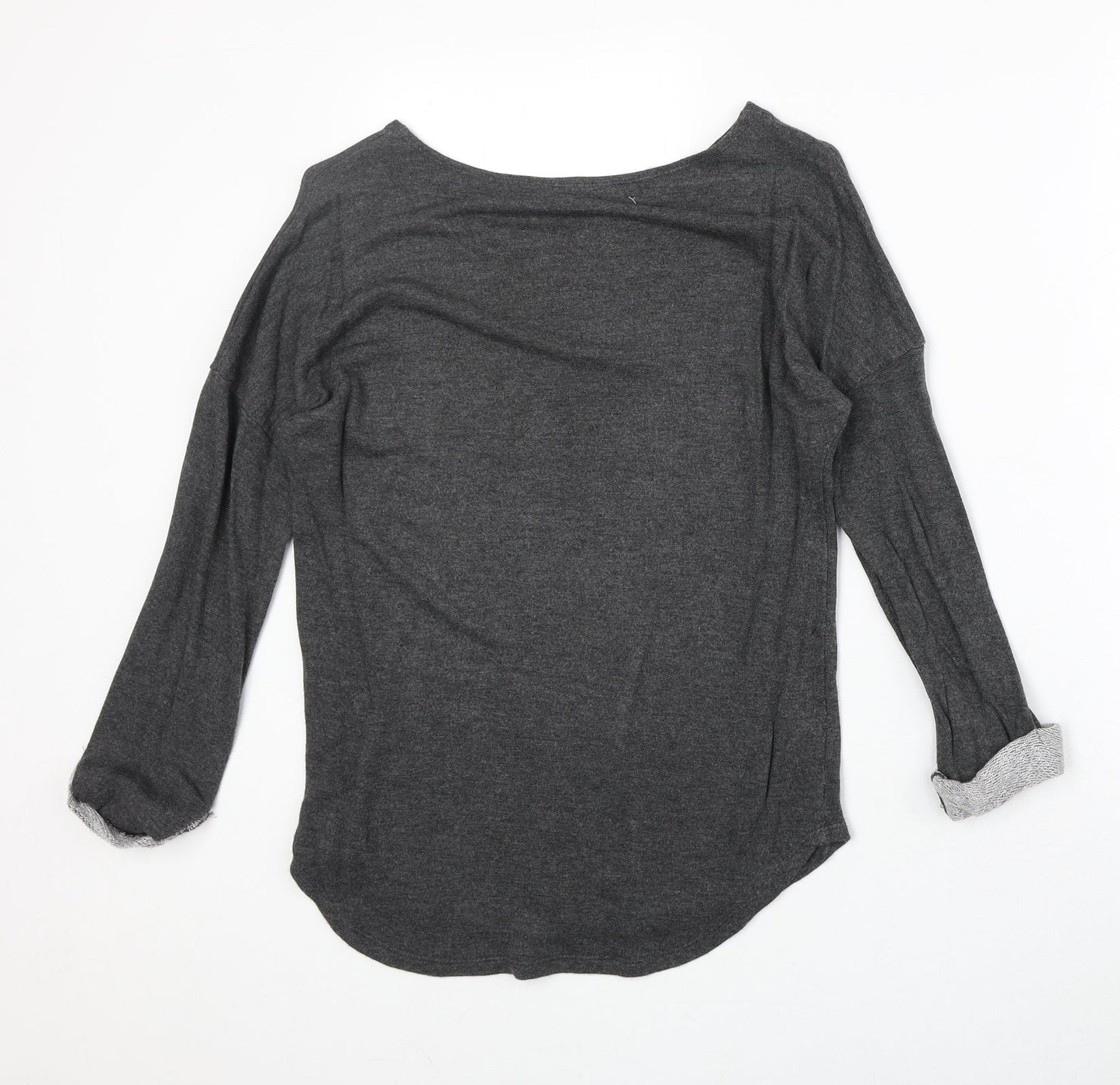 H&M Womens Grey Polyester Pullover Sweatshirt Size 8 Pullover