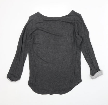 H&M Womens Grey Polyester Pullover Sweatshirt Size 8 Pullover