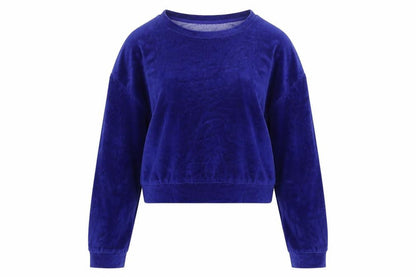 Forever 21 Womens Blue Polyester Pullover Sweatshirt Size S Pullover - Cropped