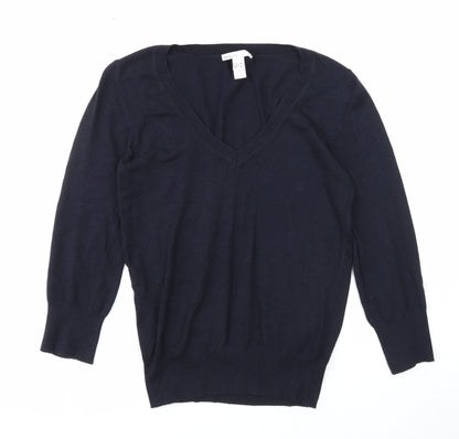 Womens UK Size M Mango Blue Pullover Jumper