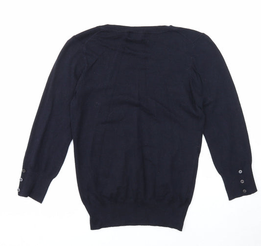 Womens UK Size M Mango Blue Pullover Jumper