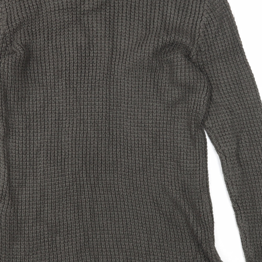 Womens UK Size XS Divided Green Pullover Jumper