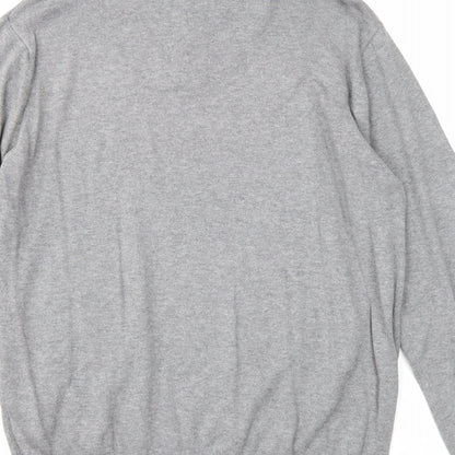Lee Cooper Mens Grey Collared Cotton Pullover Jumper Size M