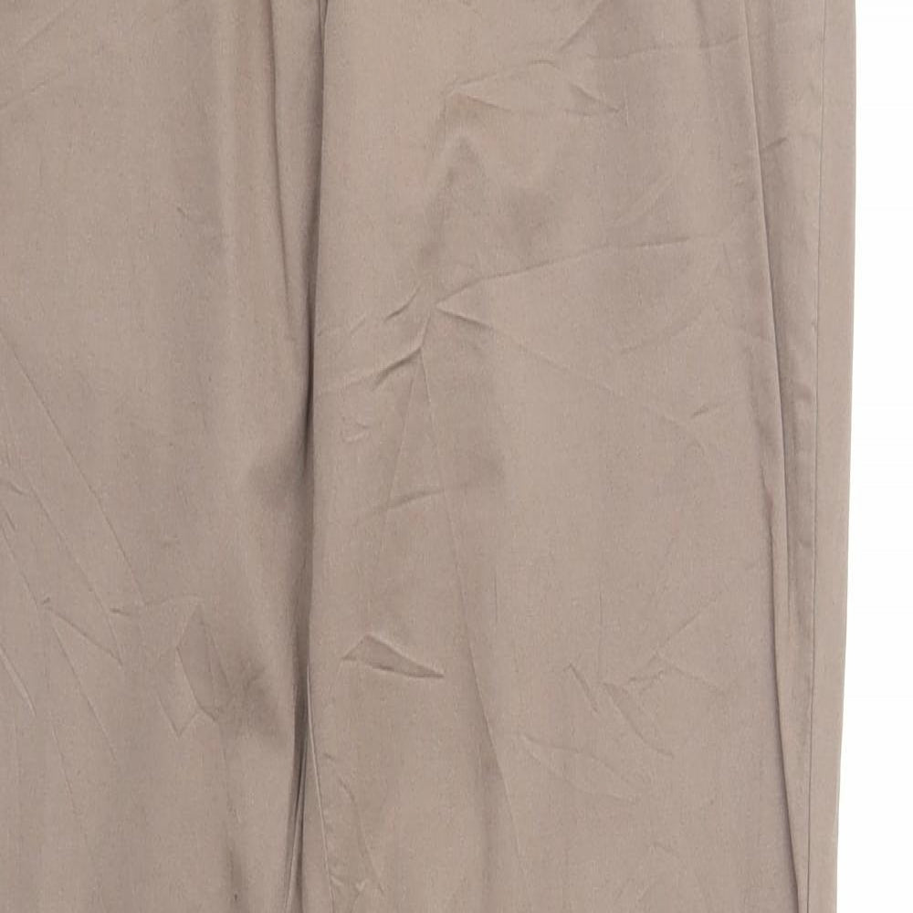 Divina Womens Brown Cotton Chino Trousers Size 12 Regular Zip