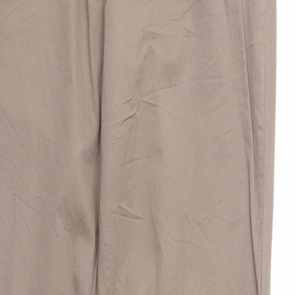 Divina Womens Brown Cotton Chino Trousers Size 12 Regular Zip