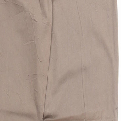Divina Womens Brown Cotton Chino Trousers Size 12 Regular Zip
