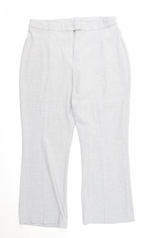 Womens UK Size 16 Agenda Regular Fit Dress Pants Grey Trousers